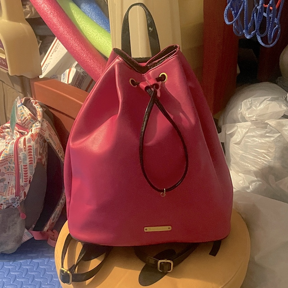 Y2K Juicy Couture Leather& Patent Leather Pink Large Duffle Backpack